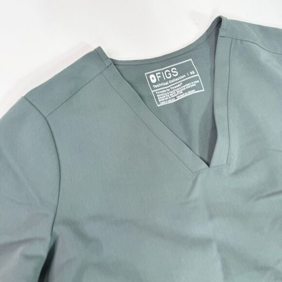 Figs Casma Crub Top Womens XS Green Sage Technical Collection Shirt - Picture 2 of 7